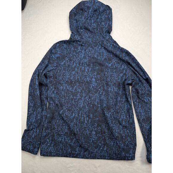 ALGO Performance Mens Hoodie Large Blue Stretch Moisture Wicking Sweatshirt - Picture 7 of 7